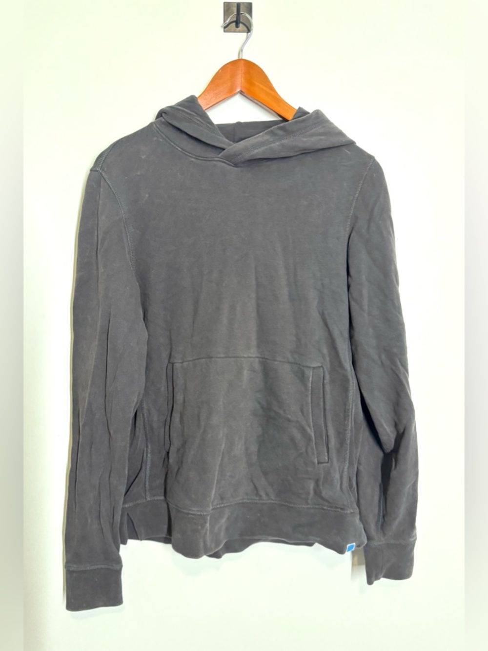 Jason Scott Washed Charcoal Pullover Hoodie Size XS 100% Pima Cotton Distressed